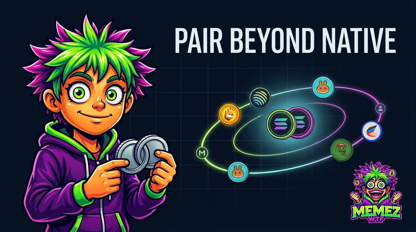 Lynny presenting Memez altcoin pairing under the Pair Beyond Native headline